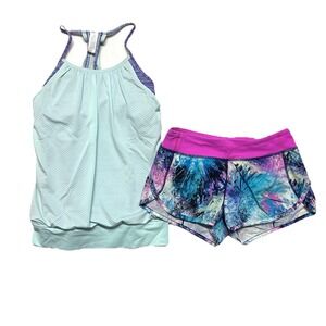 Ivivva by Lululemon Girls Outfit Size 14 Set Lot Speedy Shorts Double Dutch Tank